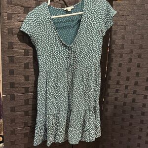 American Eagle Outfitters Teal Floral Mini Dress
